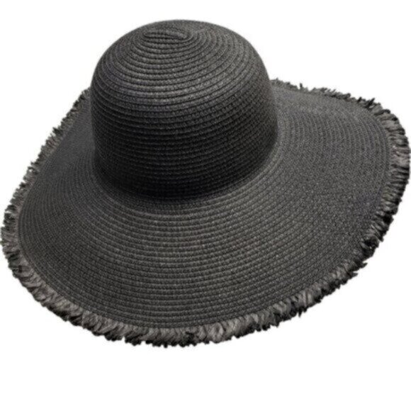 Torrid Black Paper Straw Beach Hat Floppy Small Medium - Picture 12 of 12